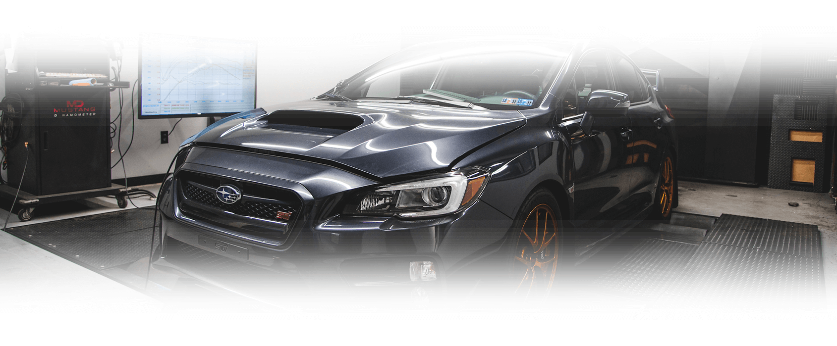 A Subaru on the dyno at R/T Tuning