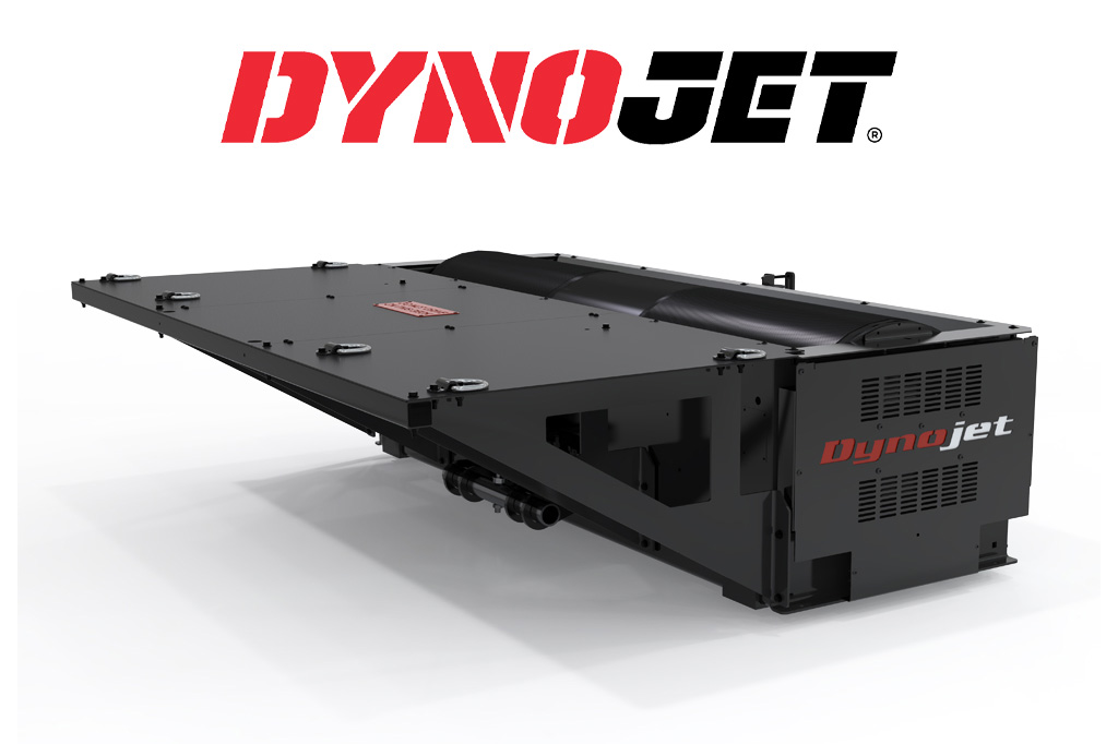 Dynojet dynamometer equipment in black, used for vehicle performance tuning, with Dynojet logo above.